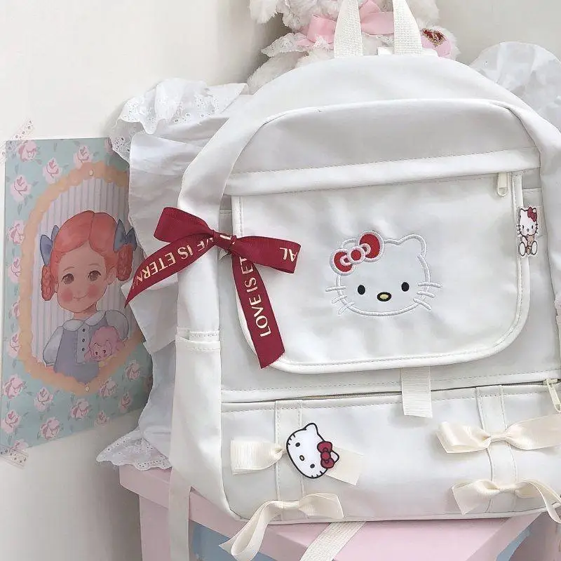 Kawaii Cute Sanrio, Hello Kitty Kuromi, рюкзак с бантом, школьный ранец, вместительная милая девочка, рождественский подарок для детей
Kawaii Cute Sanrio, Hello Kitty Kuromi, рюкзак с бантом, школьный ранец, вместительная милая девочка, рождественский подарок для детей