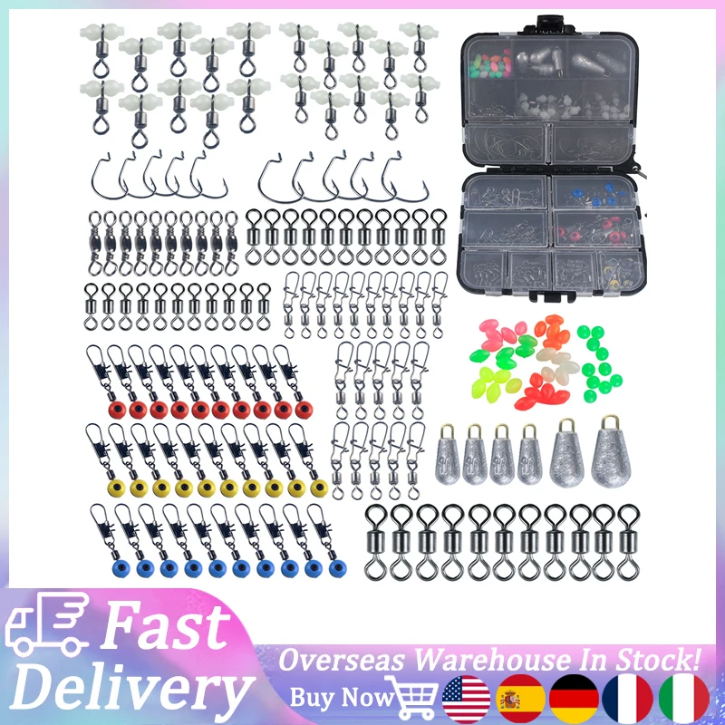 177pcs Fishing Accessories Kit Crank Hooks Sinker Weights Swivels Snaps Connectors Beads Fishing Tackle Box Set
177pcs Fishing Accessories Kit Crank Hooks Sinker Weights Swivels Snaps Connectors Beads Fishing Tackle Box Set