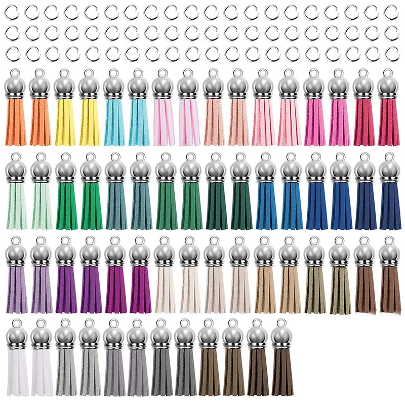 120Pcs Keychain Tassels Kit Leather Tassel Charms And Jump Rings For Jewelry Making, Keychain, Bracelets And DIY Craft
120Pcs Keychain Tassels Kit Leather Tassel Charms And Jump Rings For Jewelry Making, Keychain, Bracelets And DIY Craft