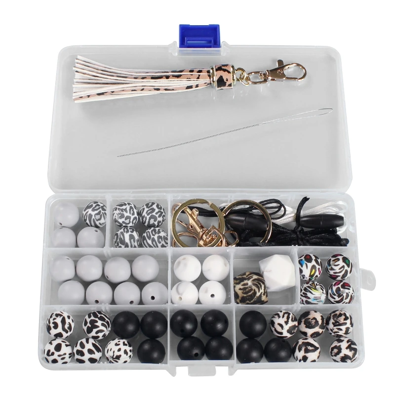 Leopard Print Silicone Beads Loose Spacer Beads with Tassle Keyring for DIY Jewelry Keychain Jewelry
Leopard Print Silicone Beads Loose Spacer Beads with Tassle Keyring for DIY Jewelry Keychain Jewelry