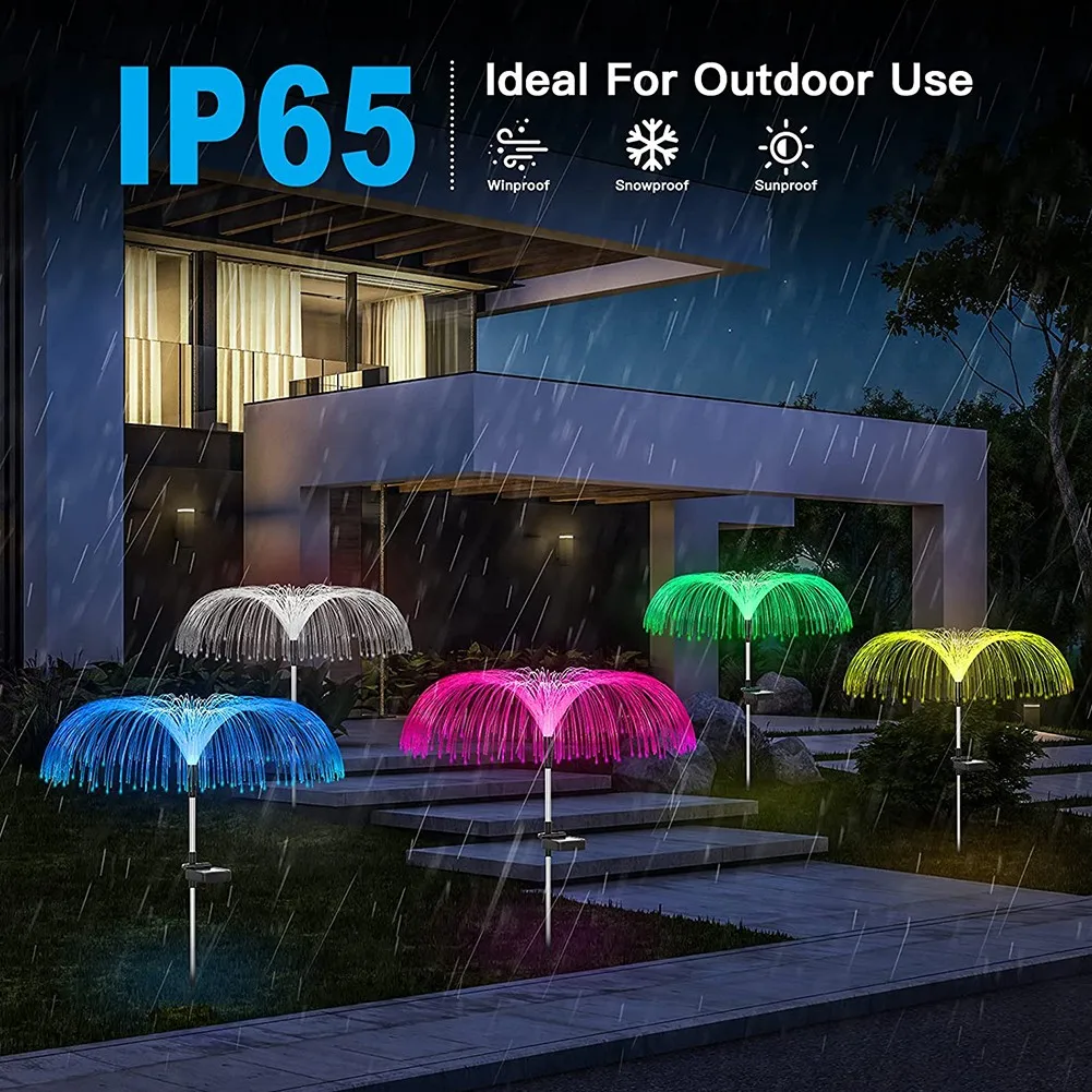 Solar Garden Lights Outdoor Color LED Jellyfish Shape Fiber Optic Lights Pathway Waterproof String Light Lawn Lamp Wedding Decor
Solar Garden Lights Outdoor Color LED Jellyfish Shape Fiber Optic Lights Pathway Waterproof String Light Lawn Lamp Wedding Decor