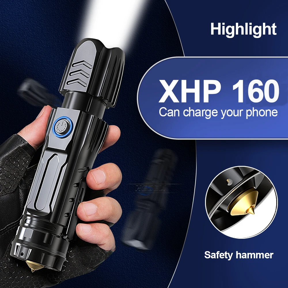 Super XHP160 Powerful LED Flashlight Rechargeable High Power Tactical Torch Light 18650 Waterproof Lantern For Camping Fishing
Super XHP160 Powerful LED Flashlight Rechargeable High Power Tactical Torch Light 18650 Waterproof Lantern For Camping Fishing