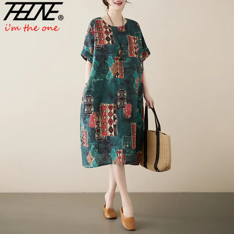 THHONE Plus Size Summer Dress Women 2023 Vestidos De Mujer Print Pullover Indie Folk Loose Retro Casual Round Neck Long Dresses
THHONE Plus Size Summer Dress Women 2023 Vestidos De Mujer Print Pullover Indie Folk Loose Retro Casual Round Neck Long Dresses