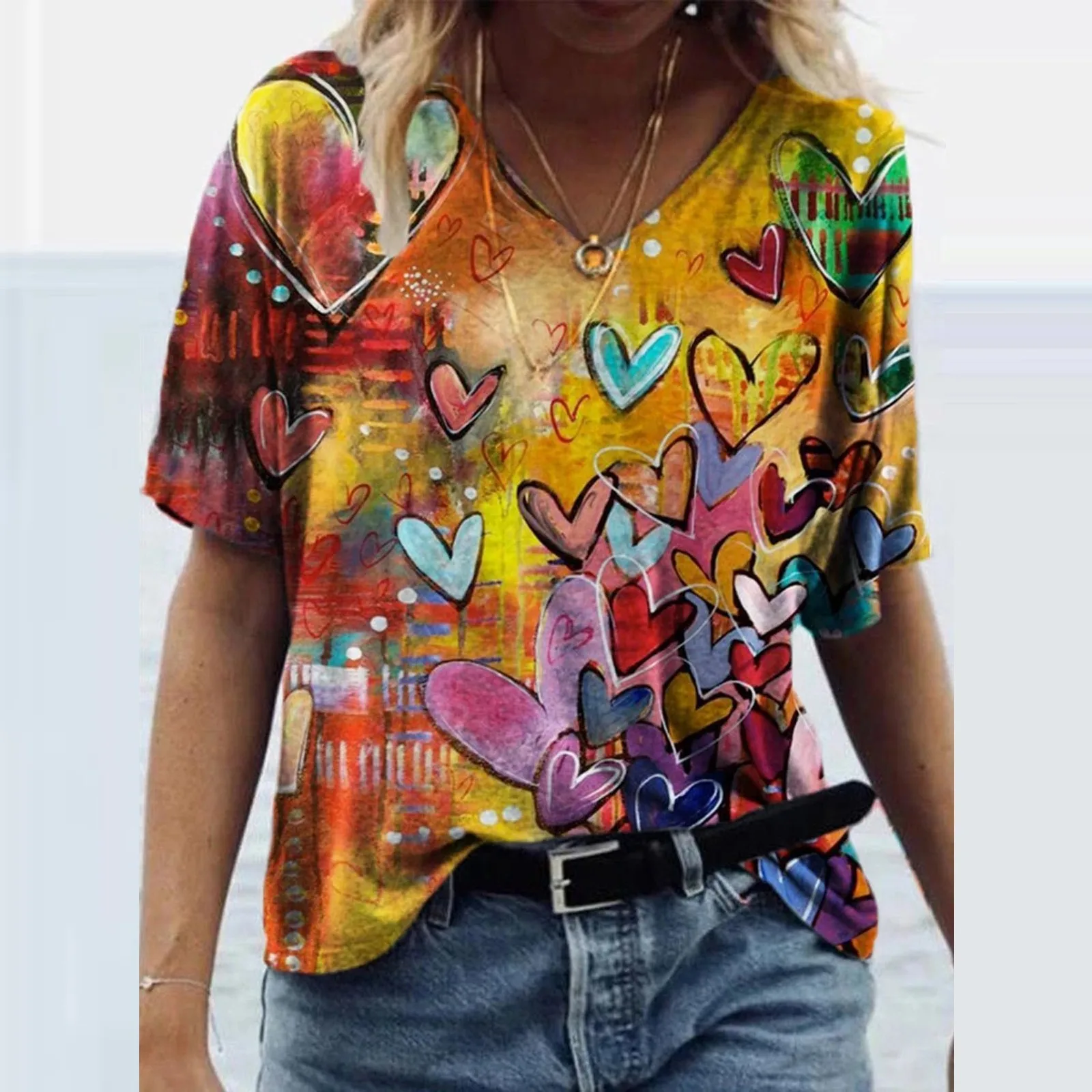 Fashion Women's T Shirt Tee Printed Summer Casual Sleeve Short Crew Neck Woman Dress Blouse Long Sleeve Stretchy Shirt Women
Fashion Women's T Shirt Tee Printed Summer Casual Sleeve Short Crew Neck Woman Dress Blouse Long Sleeve Stretchy Shirt Women