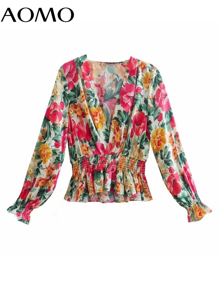 AOMO Women Fashion Flowers Print Crop Shirts Vintage Long Sleeve Buttons Female Blouses Blusas Chic Tops 5Z66A 
AOMO Women Fashion Flowers Print Crop Shirts Vintage Long Sleeve Buttons Female Blouses Blusas Chic Tops 5Z66A