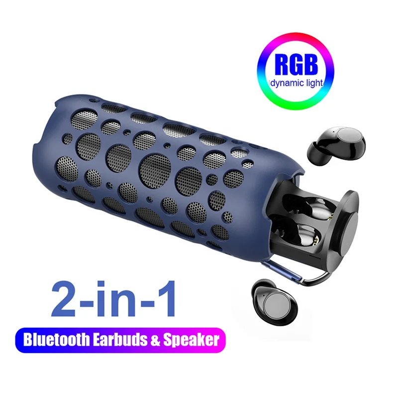 

Беспроводные наушники 2 в 1, Bluetooth-динамик, сенсорные спортивные наушники, басовый звуковой бокс, портативные динамики, наушники-вкладыши (красный)