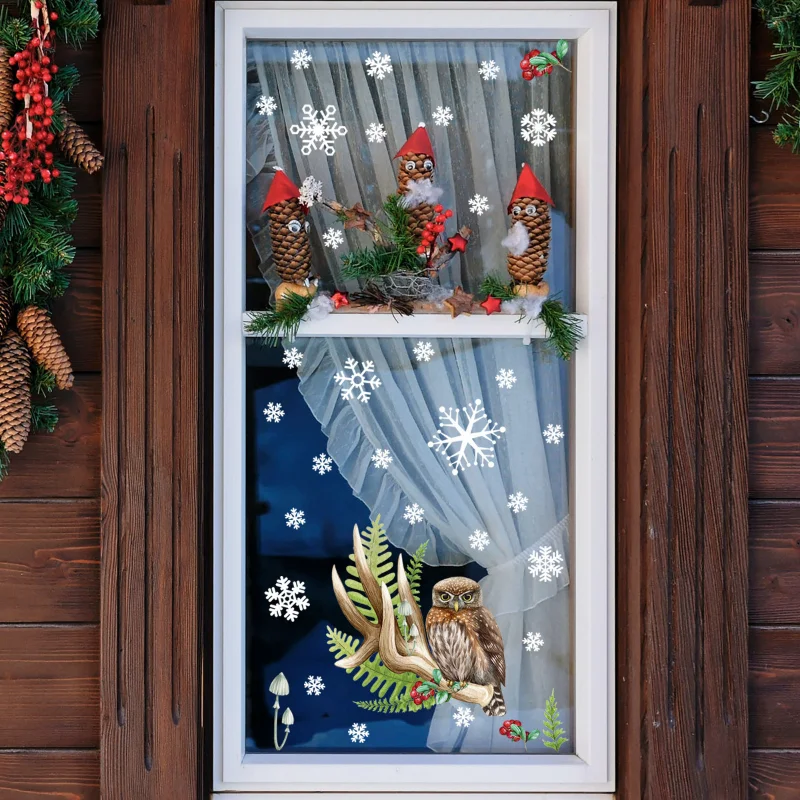 Branches Birds Snowflakes Christmas Wall Stickers Double-sided Visible Glass Stickers Electrostatic Stickers
Branches Birds Snowflakes Christmas Wall Stickers Double-sided Visible Glass Stickers Electrostatic Stickers