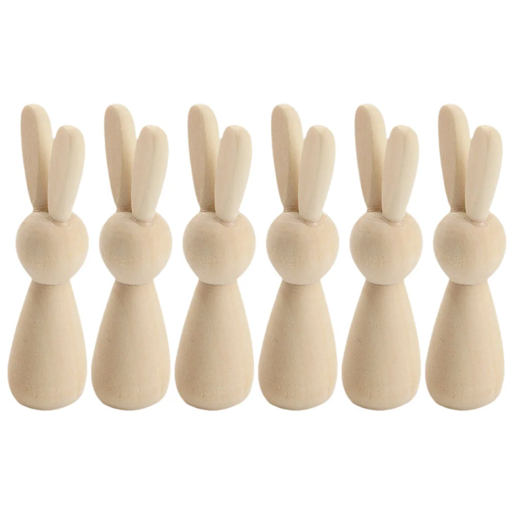 6 Pcs Unfinished Wood Crafts Graffiti Bunny Rabbit Head Wooden Peg Puppets Dolls Toy
6 Pcs Unfinished Wood Crafts Graffiti Bunny Rabbit Head Wooden Peg Puppets Dolls Toy