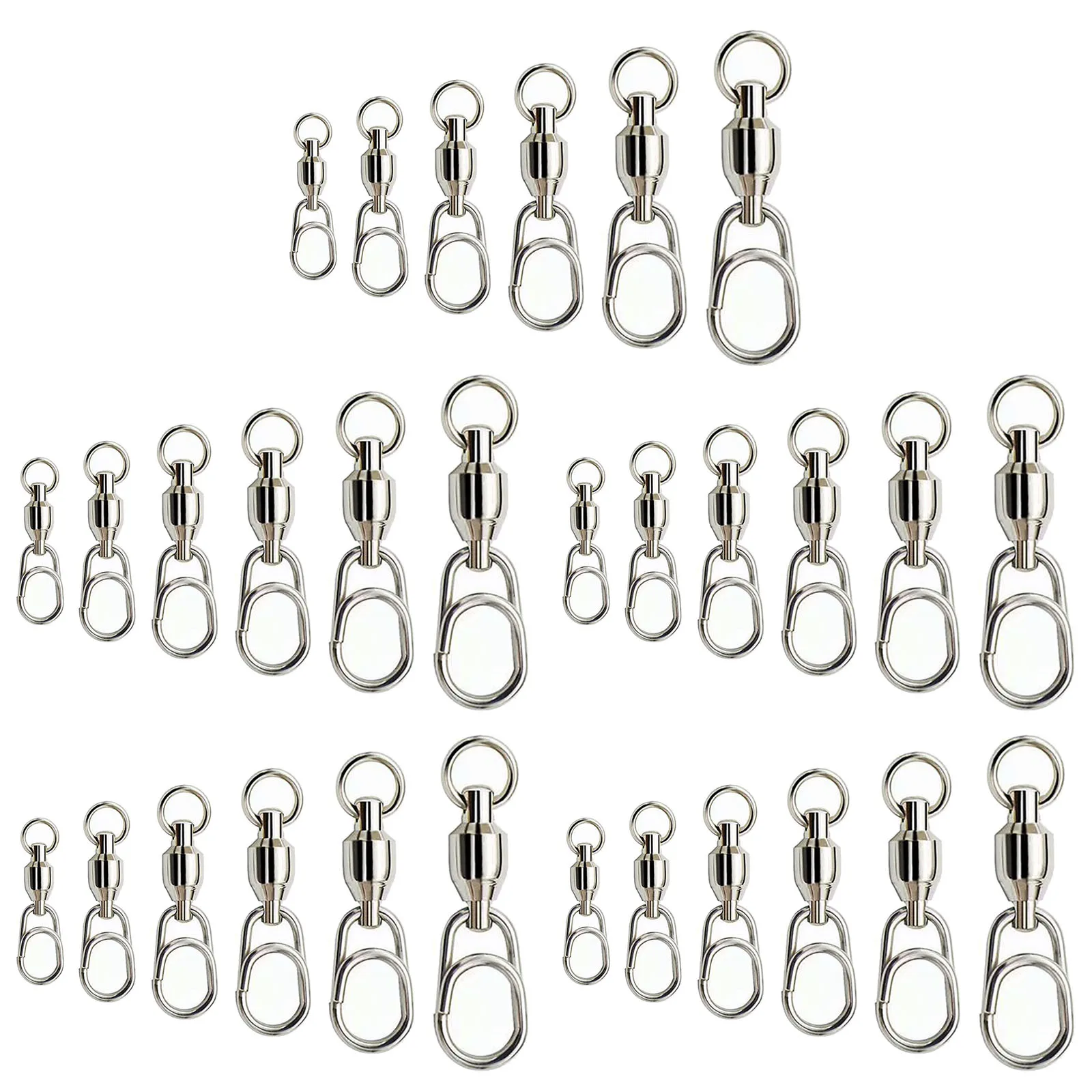 Ring Connector Bearing Swivel 30 Pcs 6 Sizes Ball Practical Split Ring Stainless Steel Durability High Strength
Ring Connector Bearing Swivel 30 Pcs 6 Sizes Ball Practical Split Ring Stainless Steel Durability High Strength