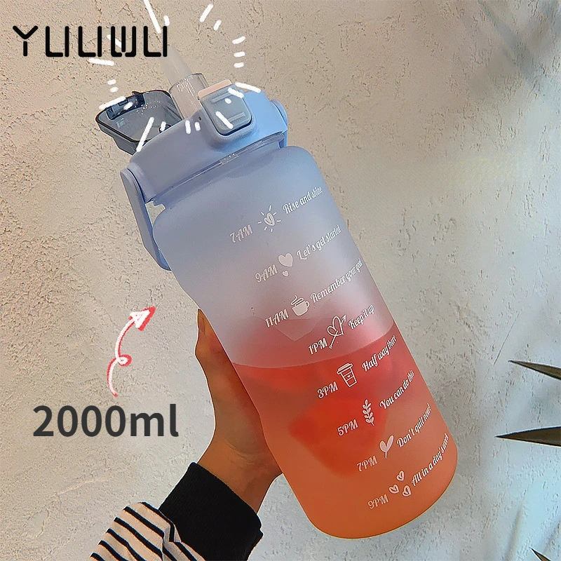 2 Liters Water Bottle Motivational Drinking Bottle Sports Water Bottle Time Marker Sticker Portable Reusable Plastic Cups
2 Liters Water Bottle Motivational Drinking Bottle Sports Water Bottle Time Marker Sticker Portable Reusable Plastic Cups