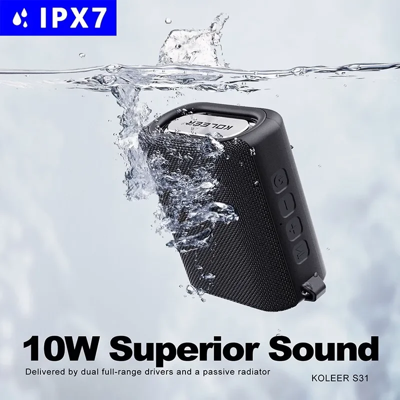 S31 waterproof Bluetooth speaker Outdoor portable cycling mobile phone card subwoofer IPX7 waterproof wireless Bluetooth speaker
S31 waterproof Bluetooth speaker Outdoor portable cycling mobile phone card subwoofer IPX7 waterproof wireless Bluetooth speaker