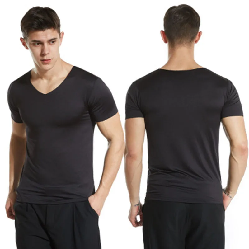 T Shirt Ice Silk Seamless Slim Fit Shirts Solid Short Sleeve Male Breathable Tops Plus Size M-5XL
T Shirt Ice Silk Seamless Slim Fit Shirts Solid Short Sleeve Male Breathable Tops Plus Size M-5XL