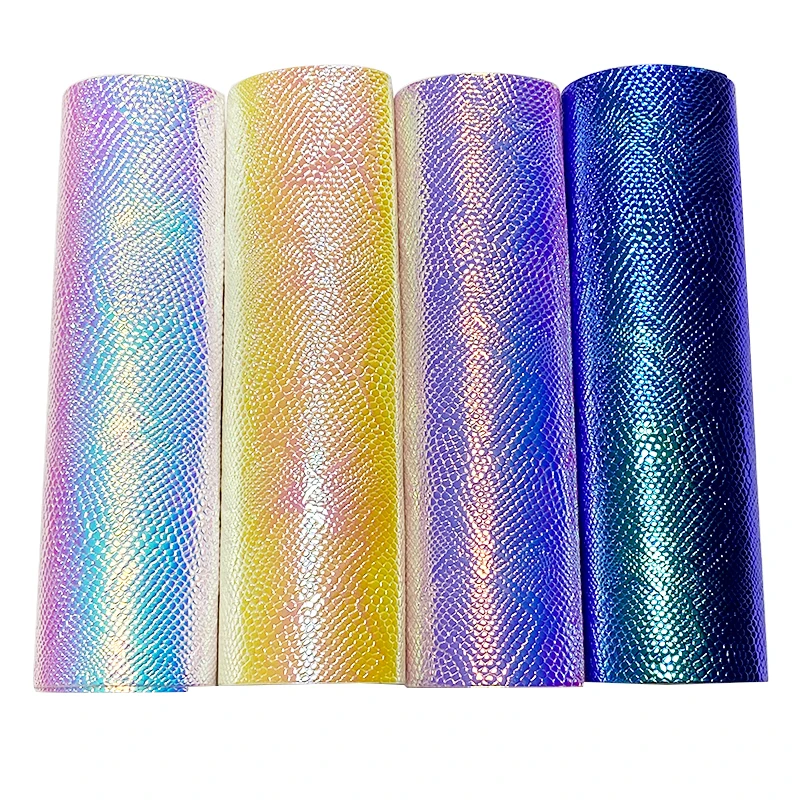 46*135CM Snake Skin Grain Embossed PU Holographic Metallic Faux Leather Fabric Sheet For Making Bag/Handbag/DIY Accessories
46*135CM Snake Skin Grain Embossed PU Holographic Metallic Faux Leather Fabric Sheet For Making Bag/Handbag/DIY Accessories