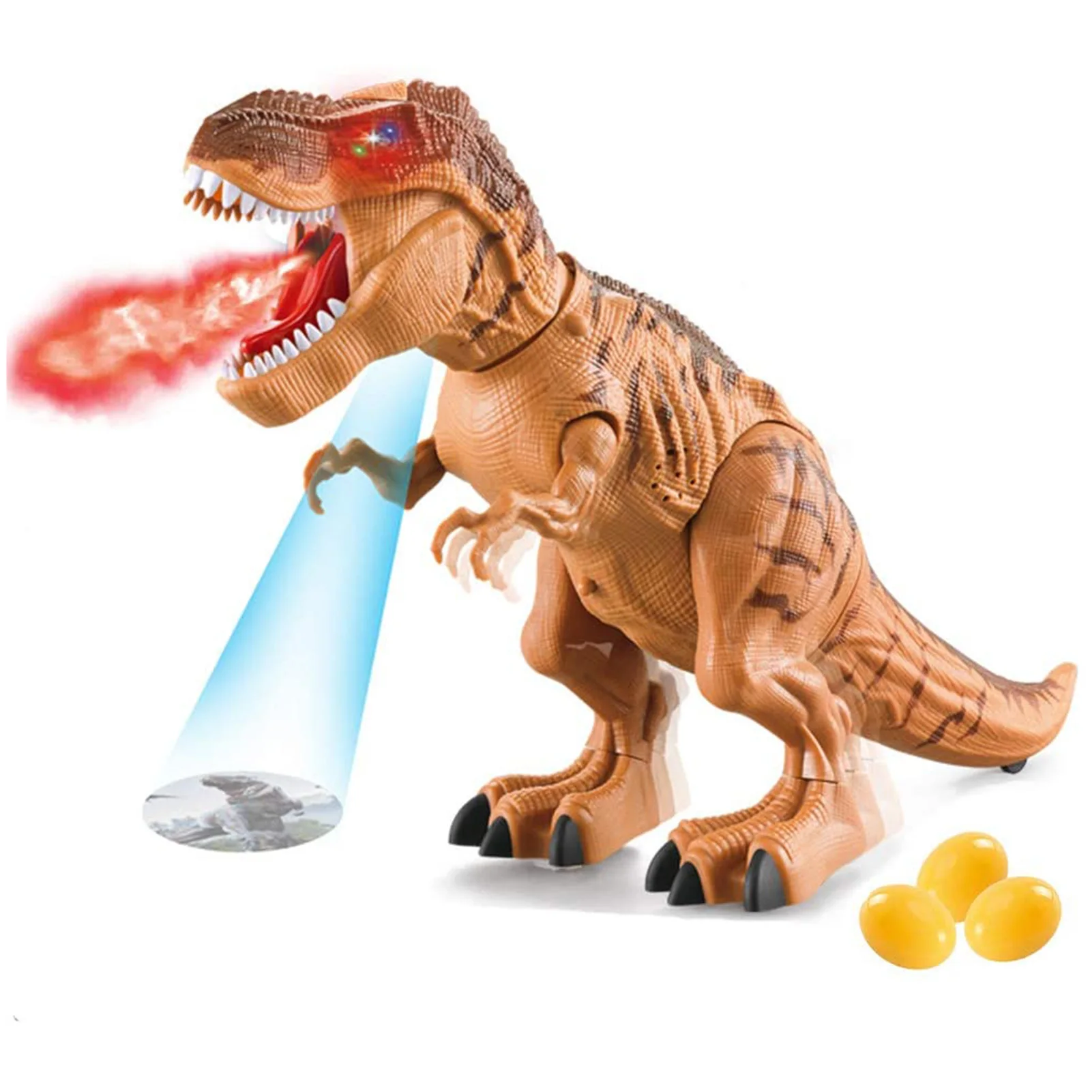 Электронная игрушка-динозавр имитация пламени спрей тираннозавр T-Rex ходячий