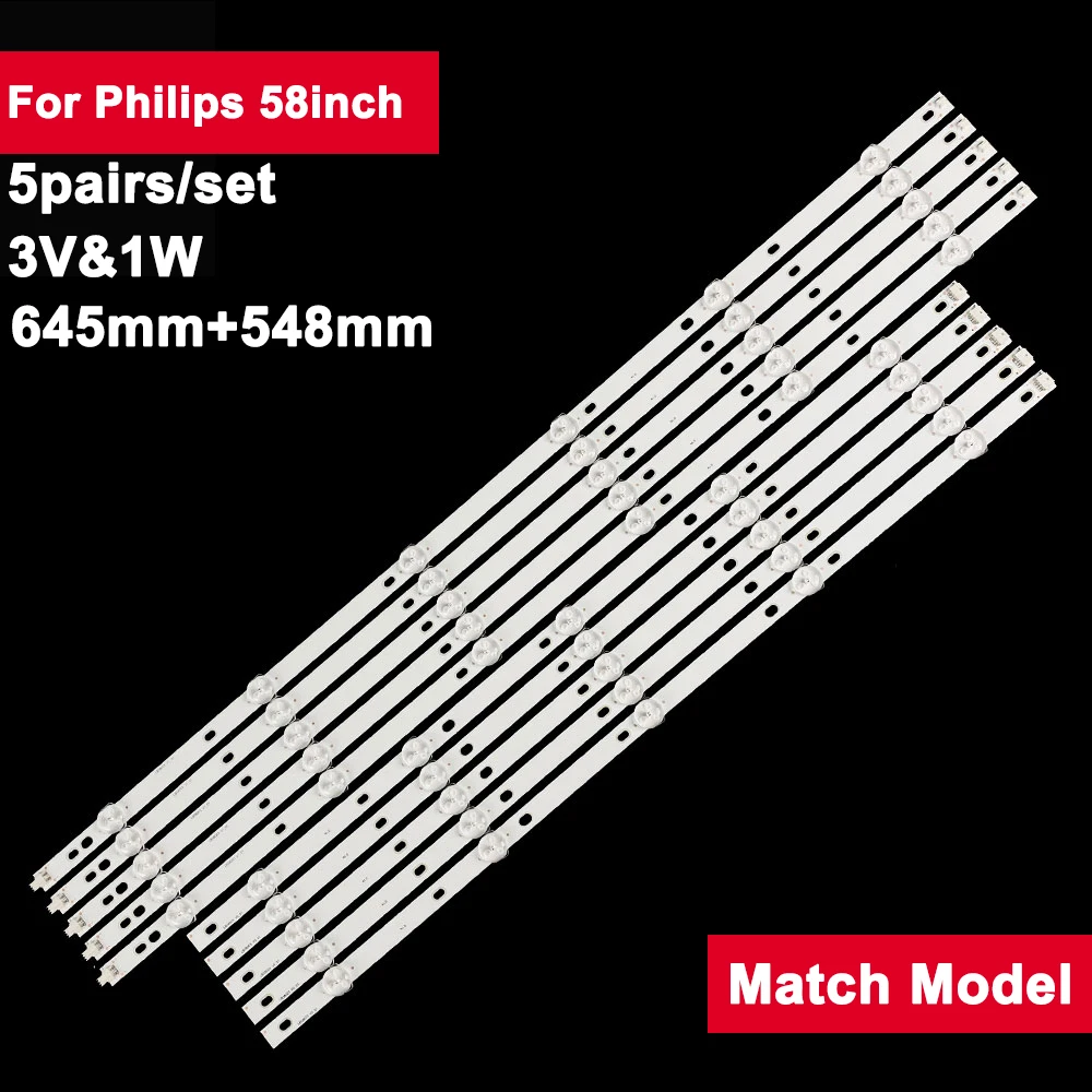 Светодиодная подсветка для телевизора Philips, 3 в, 58 дюймов, LB58003 V0 _ 01, фотовспышка 58PUF6203/T3 58PUS6504, 5 пар/комплект ТВ-панели
Светодиодная подсветка для телевизора Philips, 3 в, 58 дюймов, LB58003 V0 _ 01, фотовспышка 58PUF6203/T3 58PUS6504, 5 пар/комплект ТВ-панели