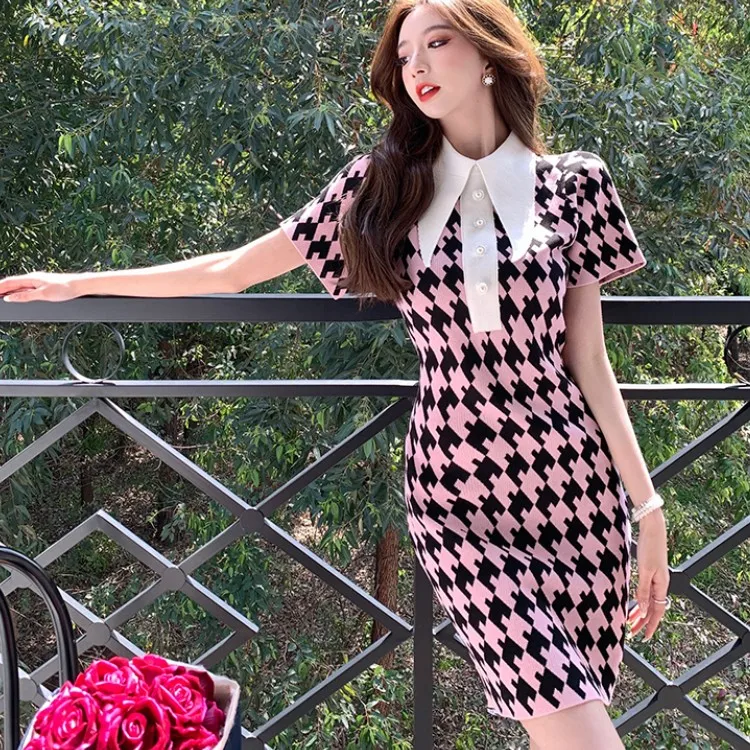 Casual Dress Women Elegant Vestidos Lapel Short Sleeve Korean Style Knitting Slim Dresses Female 2022 Summer Woman Clothes
Casual Dress Women Elegant Vestidos Lapel Short Sleeve Korean Style Knitting Slim Dresses Female 2022 Summer Woman Clothes