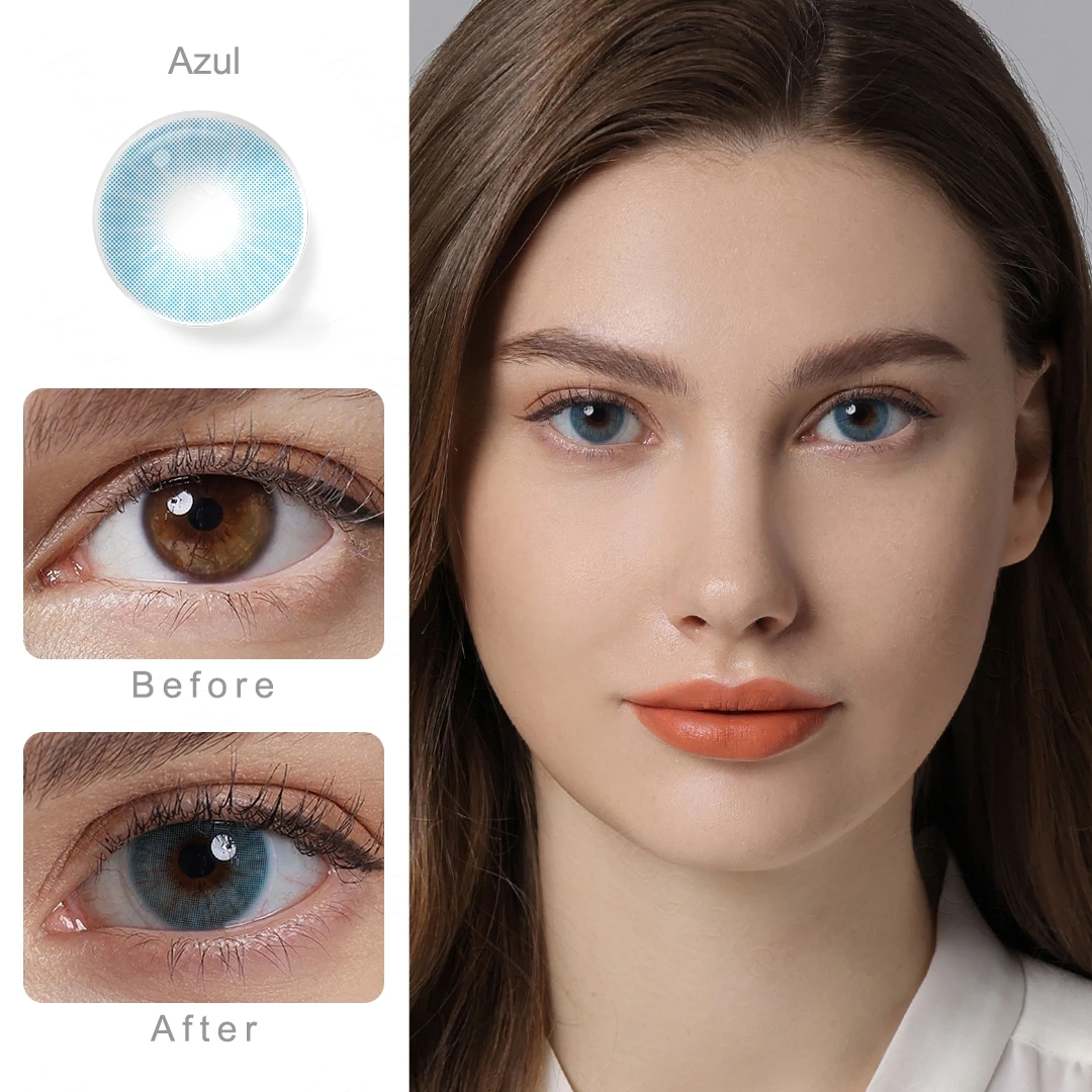 Цветные линзы 1 пара контактные натуральные для глаз повседневного