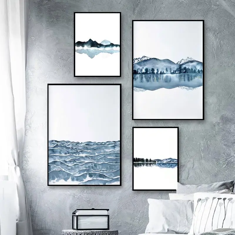 Ink Watercolor Blue Painting Abstract Landscape Nordic Poster and Print Wall Art Canvas Painting Living Room Bedside Decor Mural
Ink Watercolor Blue Painting Abstract Landscape Nordic Poster and Print Wall Art Canvas Painting Living Room Bedside Decor Mural