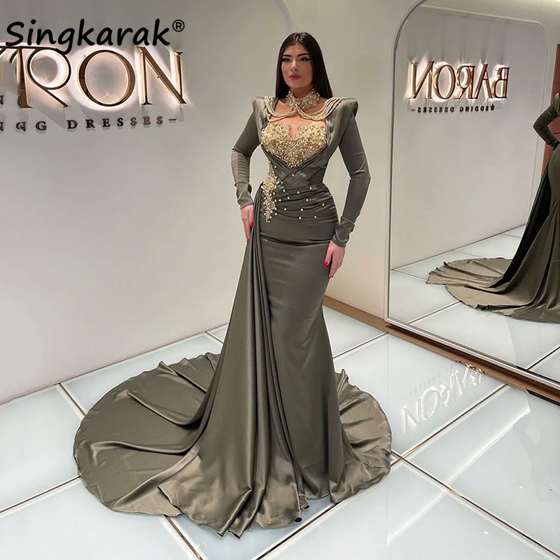 Luxury 2023 Muslim Mermaid Evening Dresses Elegant Long Sleeves Beads Crystal Pearls Dubai Turkish Wedding Prom Party Gowns
Luxury 2023 Muslim Mermaid Evening Dresses Elegant Long Sleeves Beads Crystal Pearls Dubai Turkish Wedding Prom Party Gowns