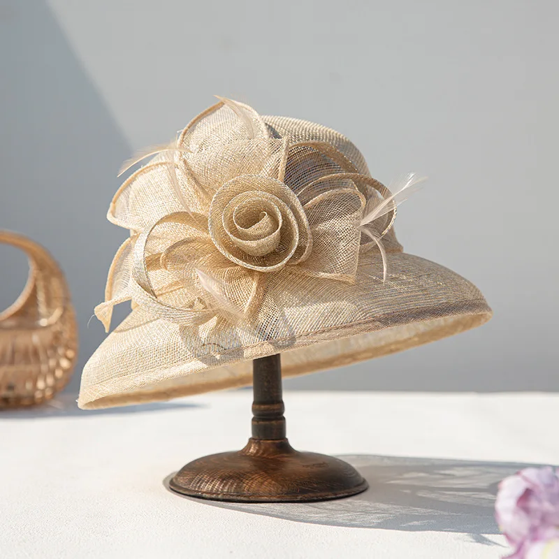 Fashion Elegant Handmade Masha Fedoras Flower Wedding Bridal Hat Spring Sunshade Big Brim Women's Banquet Bucket Hat Wholesale
Fashion Elegant Handmade Masha Fedoras Flower Wedding Bridal Hat Spring Sunshade Big Brim Women's Banquet Bucket Hat Wholesale