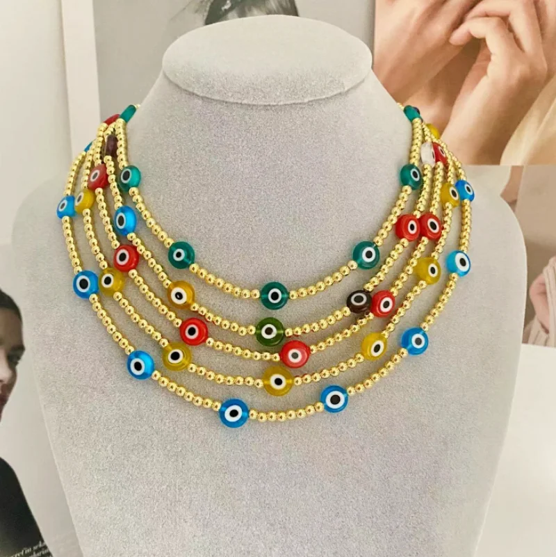 Go2boho 18K Gold Plated Beads Necklaces Jewellery Evil Eye Necklace Choker Jewelry for Women Hight Quality Wholesale 2023 New
Go2boho 18K Gold Plated Beads Necklaces Jewellery Evil Eye Necklace Choker Jewelry for Women Hight Quality Wholesale 2023 New