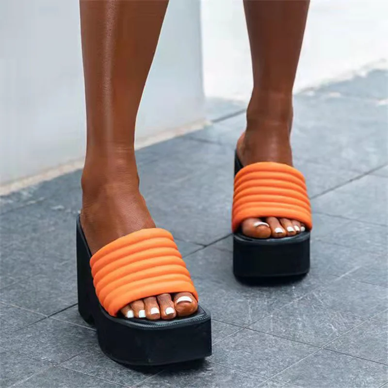 New Fashion Strange Style High Heels Slides Slippers Women Square Toe Slip On Ladies Sandals Summer Runway Party Shoes
New Fashion Strange Style High Heels Slides Slippers Women Square Toe Slip On Ladies Sandals Summer Runway Party Shoes