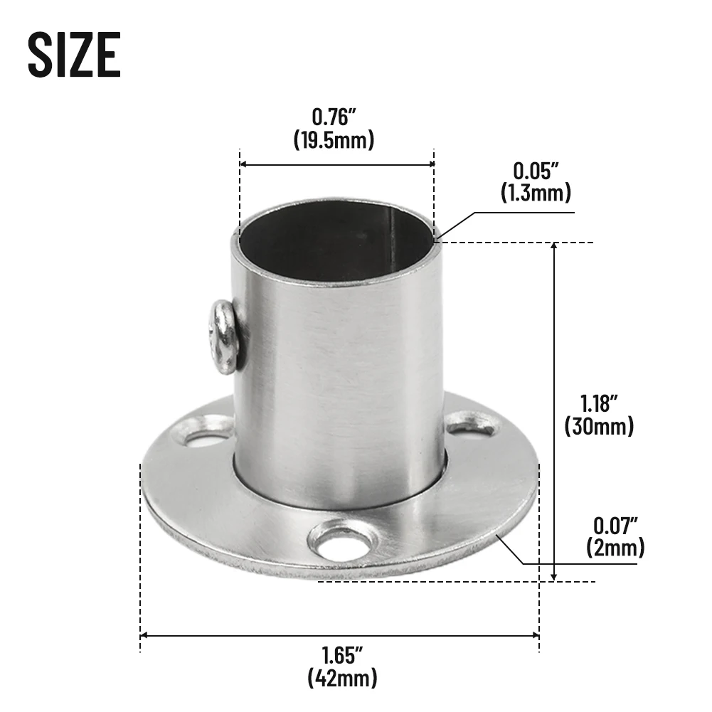 2 Pcs Stainless Steel Cabinet Clothes Closet Rod Bracket Holder Flange Socket Wardrobe Hanging Rod Holder Round Tube Hardware
2 Pcs Stainless Steel Cabinet Clothes Closet Rod Bracket Holder Flange Socket Wardrobe Hanging Rod Holder Round Tube Hardware