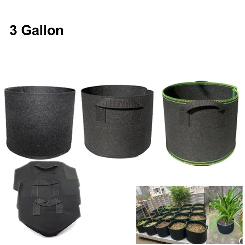 

3 галлона, садовые инструменты, цветочный горшок для выращивания, плантатор, горшки из ткани, стартер для садового дерева, посадка овощей C1