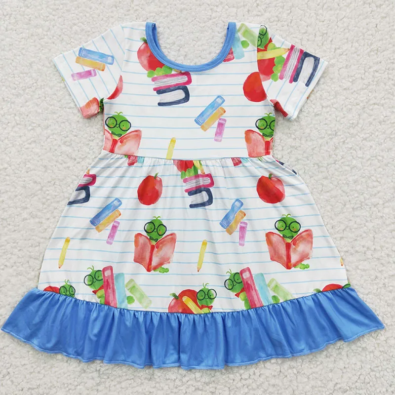 Boutique kids dresses for girls back to school apple pencil print cartoon cute short sleeves dress for little girl
Boutique kids dresses for girls back to school apple pencil print cartoon cute short sleeves dress for little girl
