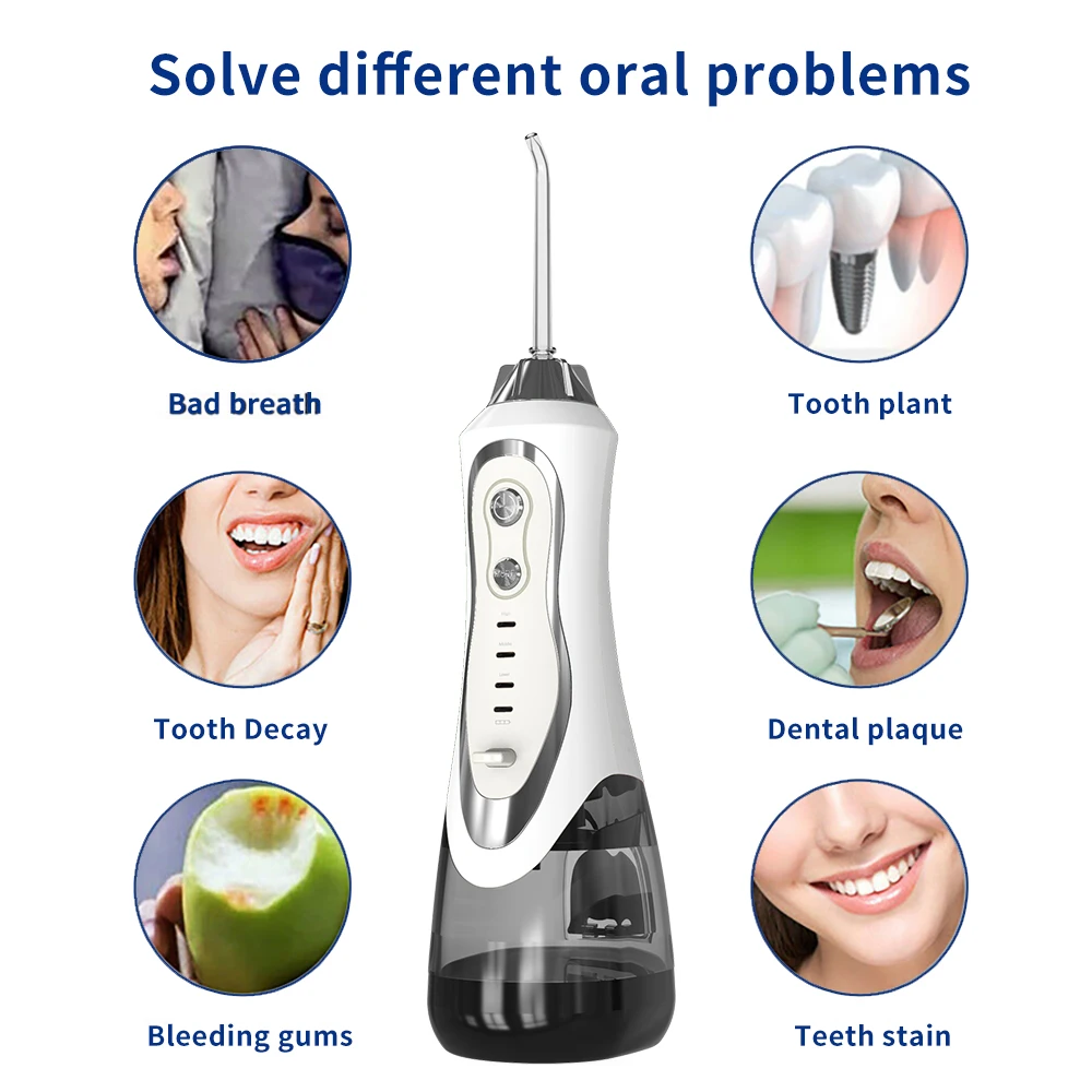 Oral Irrigator 300ml Portable Water Dental Flosser Dental Teeth Cleaner Type-C Rechargeable Irrigator Tooth Oral Clean Machine
Oral Irrigator 300ml Portable Water Dental Flosser Dental Teeth Cleaner Type-C Rechargeable Irrigator Tooth Oral Clean Machine