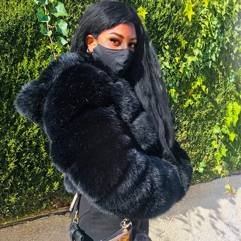 Fashion Hooded Faux Fur Coat Women 2021 Winter Thick Warm Furry Overcoat Elegant Plush Crop Jacket Femme Short Thicken Jackets
Fashion Hooded Faux Fur Coat Women 2021 Winter Thick Warm Furry Overcoat Elegant Plush Crop Jacket Femme Short Thicken Jackets