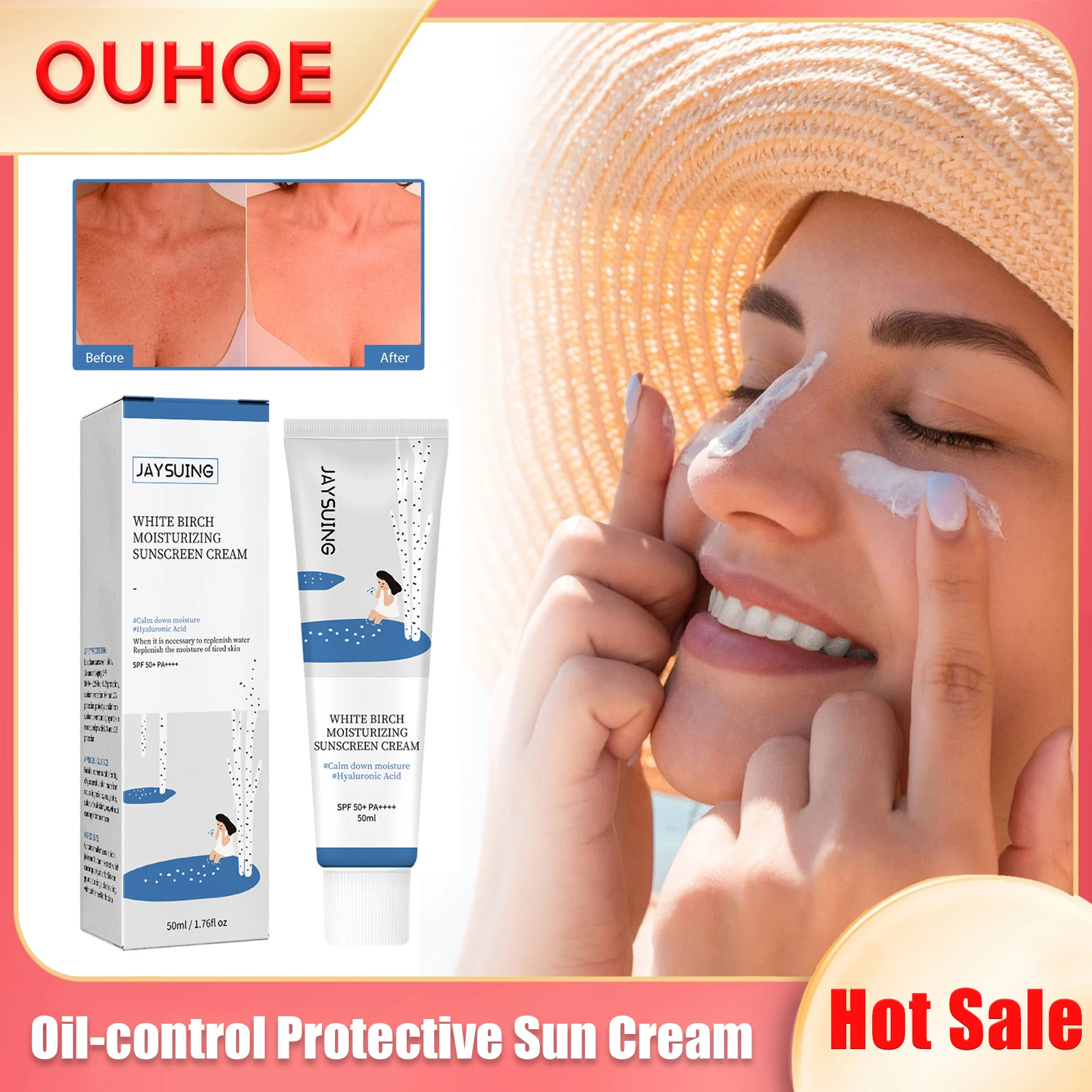 UV Protective Sunscreen Cream Non Greasy Sunblock Skin Protection Oil-Control Moisturizing Brightening Anti Sun Protector Cream
UV Protective Sunscreen Cream Non Greasy Sunblock Skin Protection Oil-Control Moisturizing Brightening Anti Sun Protector Cream