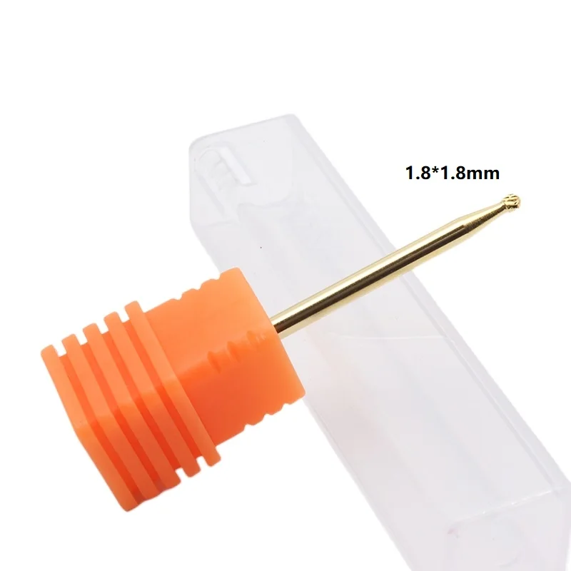 

EasyNail Pro. Золотые 1,8 мм шарики для чистки кутикулы, Бур из карбида вольфрама, аксессуары для электрической дрели для ногтей