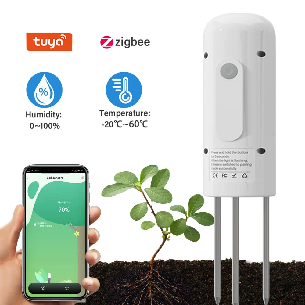 Waterproof Soil Wireless For Meter Detector Tester Garden Moisture Monitor Tuya Planting Humidity Plant Zigbee Temperature
Waterproof Soil Wireless For Meter Detector Tester Garden Moisture Monitor Tuya Planting Humidity Plant Zigbee Temperature