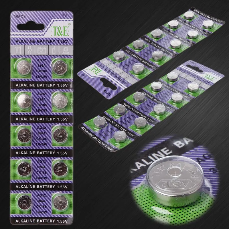 R2LB 10PCS Alkaline Battery AG12 1.5V LR43 386 Button Coin Cell Watch Toys Batteries Control Remote SR43 186 SR1142 LR1142
R2LB 10PCS Alkaline Battery AG12 1.5V LR43 386 Button Coin Cell Watch Toys Batteries Control Remote SR43 186 SR1142 LR1142