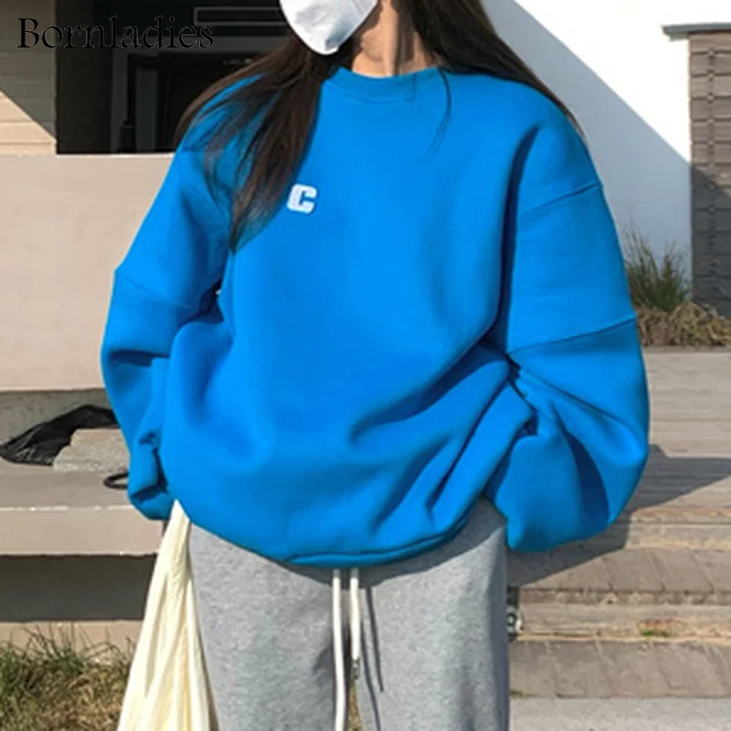 Bornladies 2022 Spring Autumn O-Neck Velvet Letter Printed Sweatershirts Women Thick Loose Long-sleeved Sweatshirt
Bornladies 2022 Spring Autumn O-Neck Velvet Letter Printed Sweatershirts Women Thick Loose Long-sleeved Sweatshirt