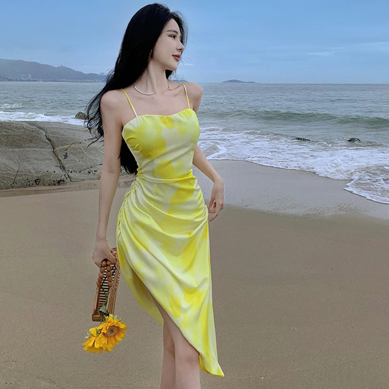 Summer 2023 Ruched Women Straps Prom Dress Elegant Evening Party Vacation Long Wrap High Split Midi Quinceanera Runway Vestido
Summer 2023 Ruched Women Straps Prom Dress Elegant Evening Party Vacation Long Wrap High Split Midi Quinceanera Runway Vestido