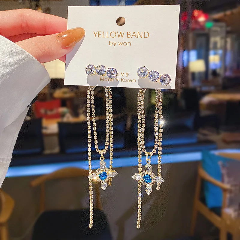 S925 Silvers 202 New Crystal Long Tassel Drop Earrings Female Zircon Earrings Classic Jewellery for Woman Wholesale Fashion
S925 Silvers 202 New Crystal Long Tassel Drop Earrings Female Zircon Earrings Classic Jewellery for Woman Wholesale Fashion