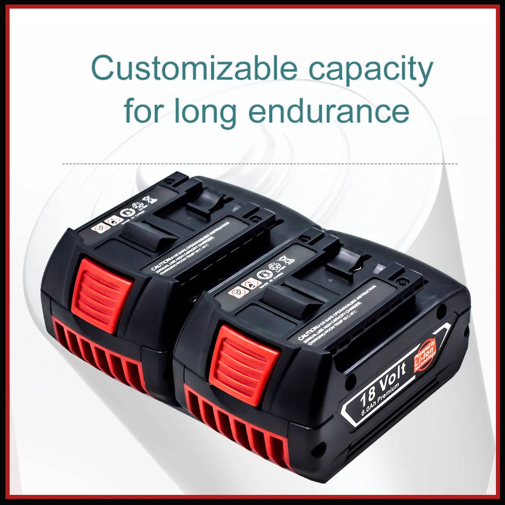 18V 6.0ah rechargeable battery for Bosch 18v 6000mAh power tool battery BAT609, BAT609G, BAT618, BAT618G, BAT614 
18V 6.0ah rechargeable battery for Bosch 18v 6000mAh power tool battery BAT609, BAT609G, BAT618, BAT618G, BAT614