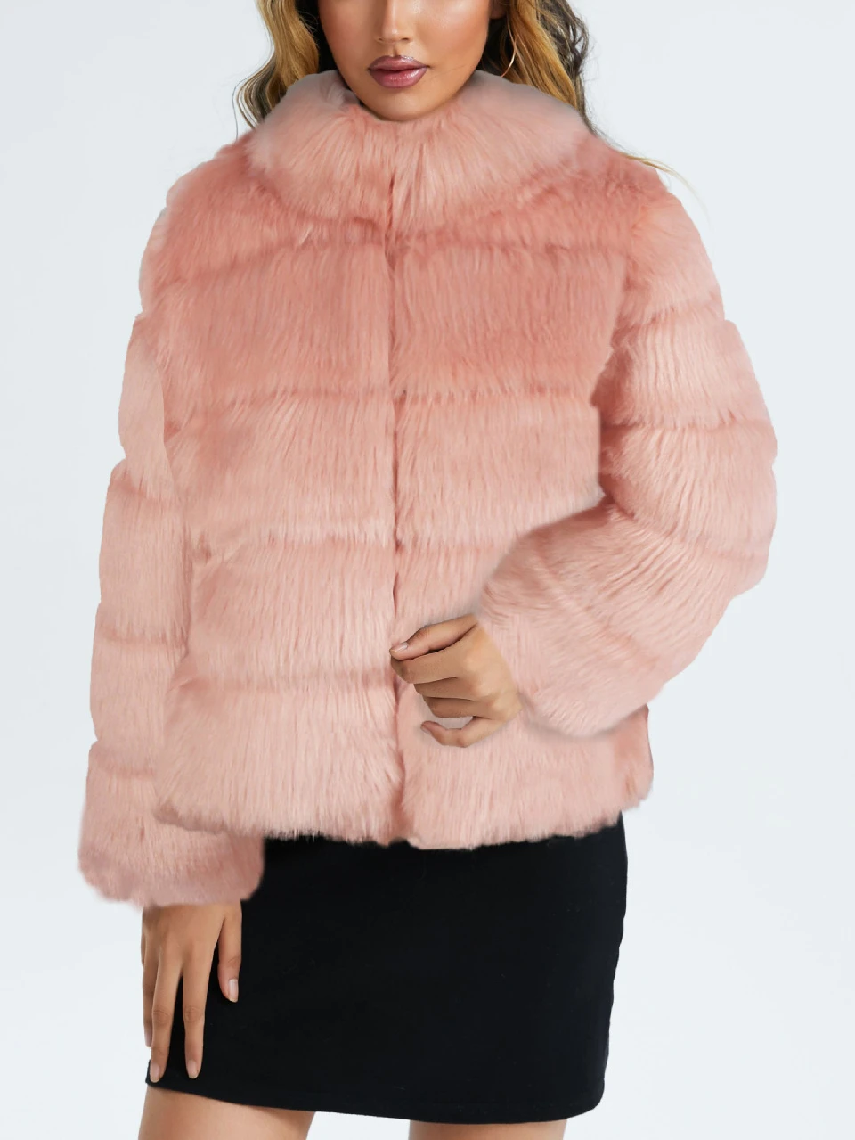 Fashion Faux Fur Coats Women 2022 Winter Stand Collar Long Sleeve Covered Button Outerwear Jacket Female Clothing Warm Thick Top 
Fashion Faux Fur Coats Women 2022 Winter Stand Collar Long Sleeve Covered Button Outerwear Jacket Female Clothing Warm Thick Top
