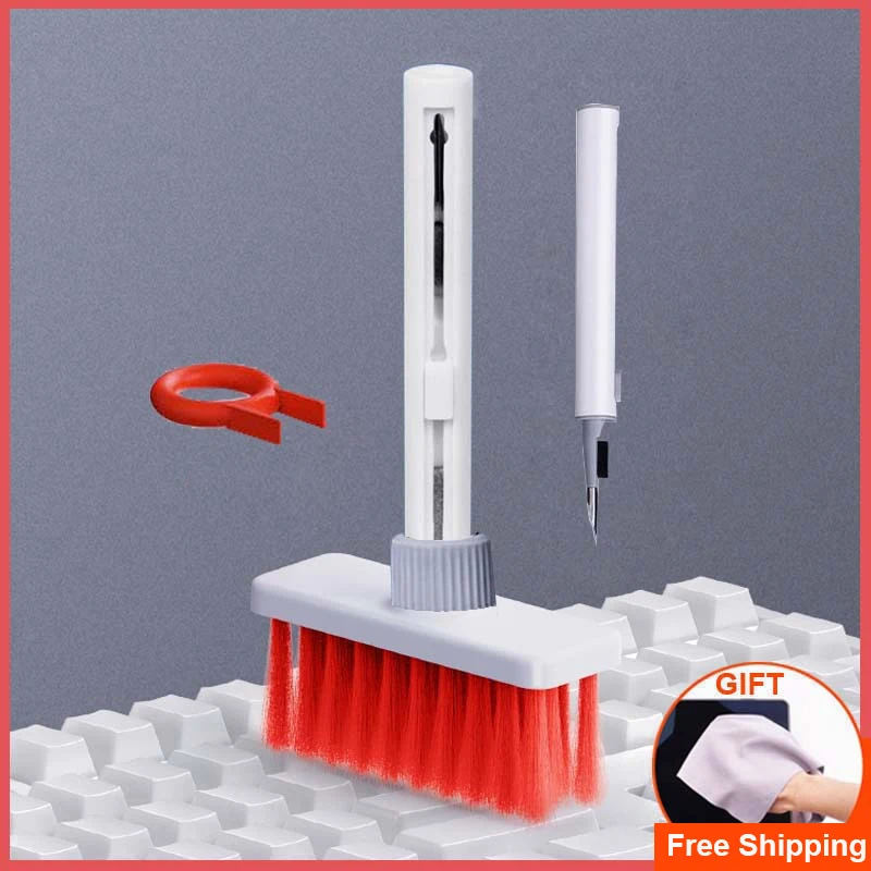 

Free Shipping Keyboard Cleaner Clearning Kit Brush 5 In 1 For PC Computer Cleaning For Airpods Earphone Keycap Puller
