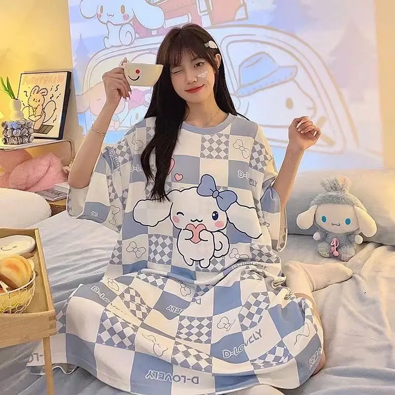 Sanrio Hello Kitty Kuromi Pochacco Kawaii Pajamas Disney Pajamas Summer Dress Womens Y2k Loose Oversized Nightgown Home Clothes
Sanrio Hello Kitty Kuromi Pochacco Kawaii Pajamas Disney Pajamas Summer Dress Womens Y2k Loose Oversized Nightgown Home Clothes