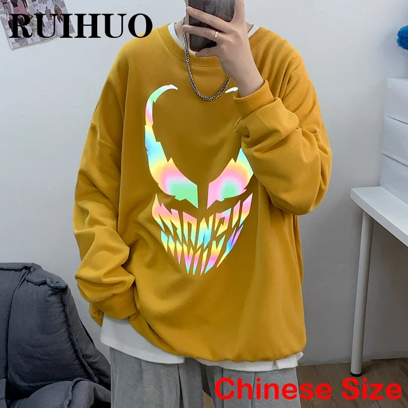 RUIHUO Reflective Streetwear Men Sweatshirts Korean Fashion Crewneck Sweatshirt Men Clothing Harajuku Hip Hop Chinese Size 5XL
RUIHUO Reflective Streetwear Men Sweatshirts Korean Fashion Crewneck Sweatshirt Men Clothing Harajuku Hip Hop Chinese Size 5XL