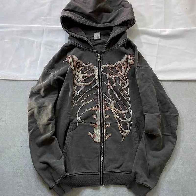Y2K Готическая уличная одежда с принтом скелета оверсайз Hoddie женский панк Harajuku Хип-хоп свитшот на молнии Женский Топ
Y2K Готическая уличная одежда с принтом скелета оверсайз Hoddie женский панк Harajuku Хип-хоп свитшот на молнии Женский Топ