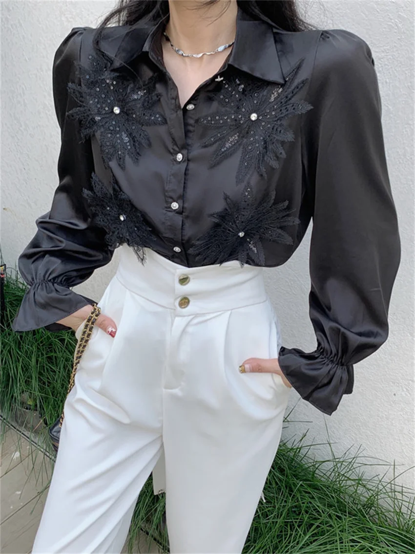 HziriP Sequin Beaded Blouse Women S-M Stylish Gentle Office Wear 2022 Lady New All Match High Street Shirt Spring Tops
HziriP Sequin Beaded Blouse Women S-M Stylish Gentle Office Wear 2022 Lady New All Match High Street Shirt Spring Tops