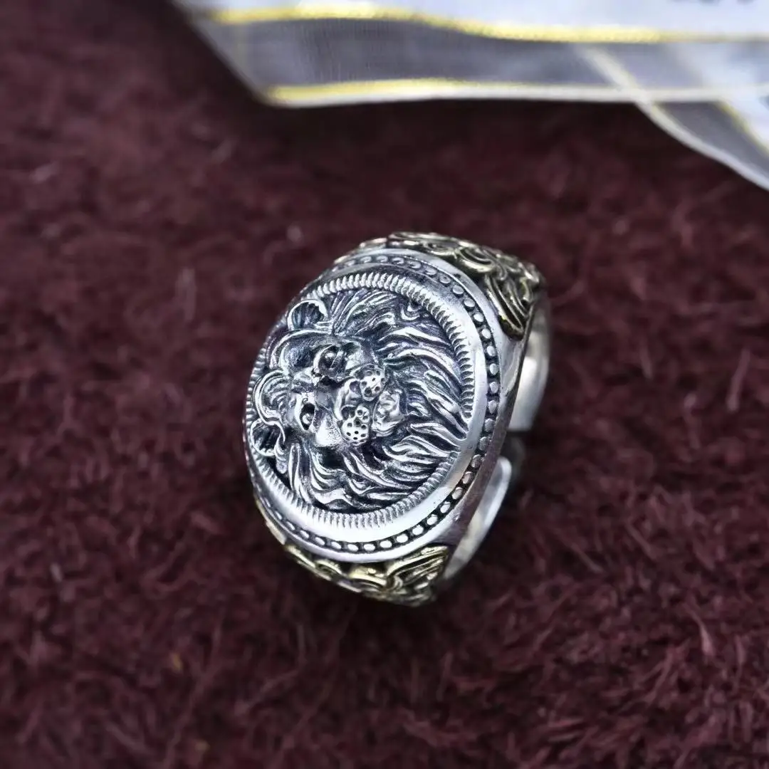 S925 Sterling Silver Jewelry Rings Thai Silver Hot Selling Heavy Industry Men Style Personality Dompy Lion Open Ring
S925 Sterling Silver Jewelry Rings Thai Silver Hot Selling Heavy Industry Men Style Personality Dompy Lion Open Ring
