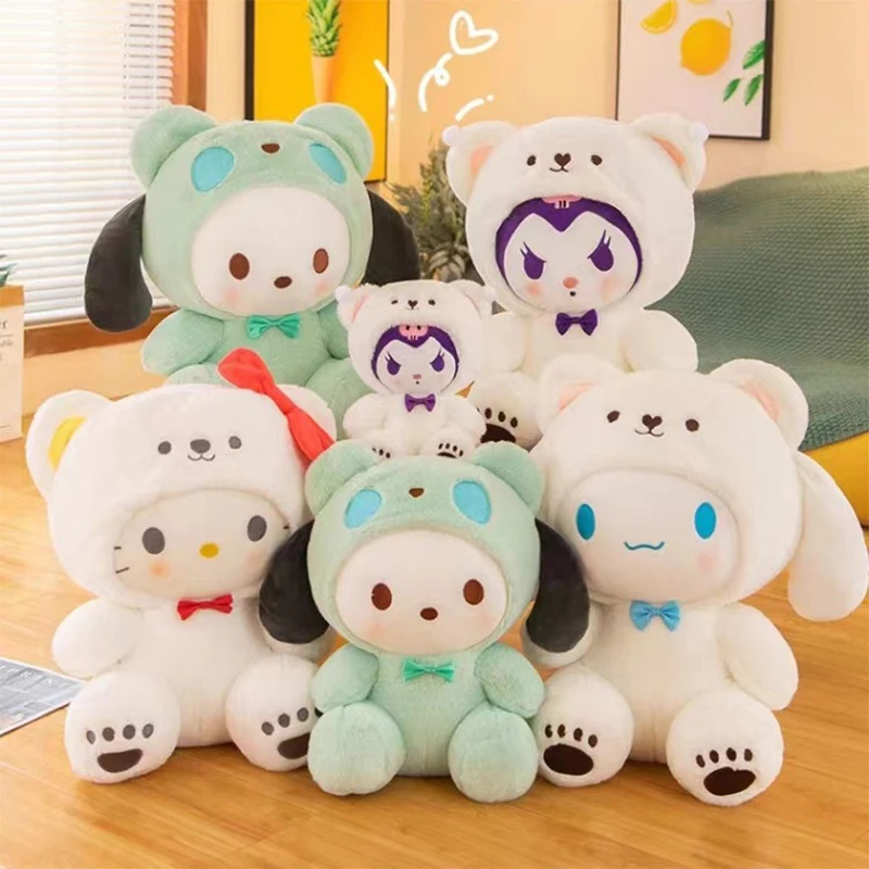 Miniso 25 см плюшевая игрушка Hello Kitty Cinnamonroll Pochacco Kuromi плюшевые игрушки милая