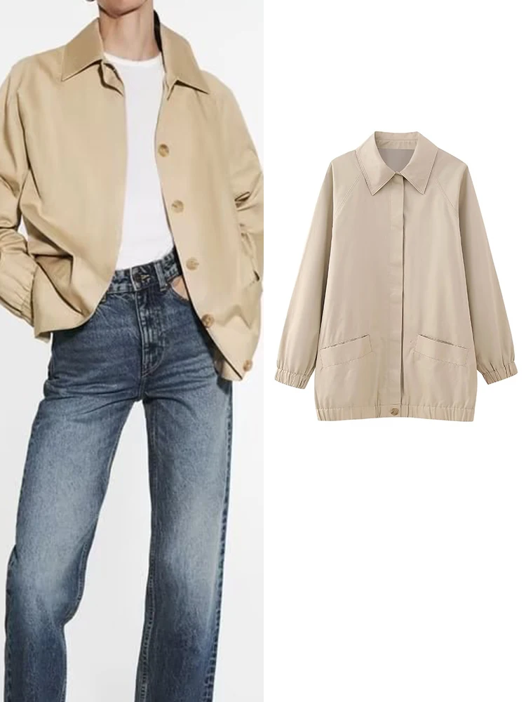 TRAF New Women Long Bomber Jacket 2023 Autumn Casual Female Solid Lapel Long Sleeve Pockets Decoration Covered Button Coat
TRAF New Women Long Bomber Jacket 2023 Autumn Casual Female Solid Lapel Long Sleeve Pockets Decoration Covered Button Coat