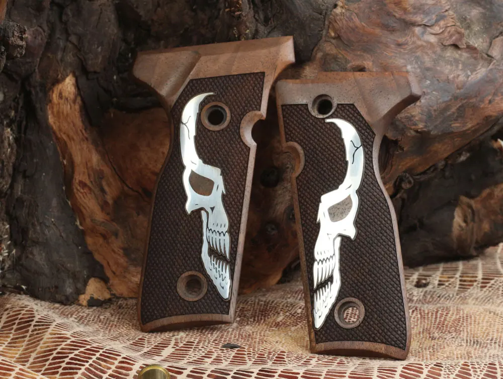 Ksd Beretta Stoeger Cougar 8000 8040 8357 Model Compatible Walnut Grip with Diamond Checkered Pattern & Silver Skull Figure
Ksd Beretta Stoeger Cougar 8000 8040 8357 Model Compatible Walnut Grip with Diamond Checkered Pattern & Silver Skull Figure