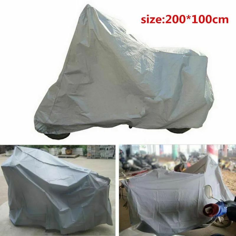 Motorcycle Cover Outdoor UV Protector Waterproof Dustproof Cover Silver Gray Universal For Bike Scooter Motocross 200X100cm
Motorcycle Cover Outdoor UV Protector Waterproof Dustproof Cover Silver Gray Universal For Bike Scooter Motocross 200X100cm
